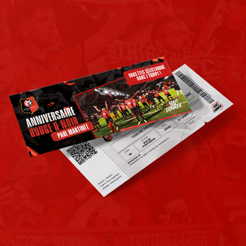 Carte d'anniversaire format ticket de foot